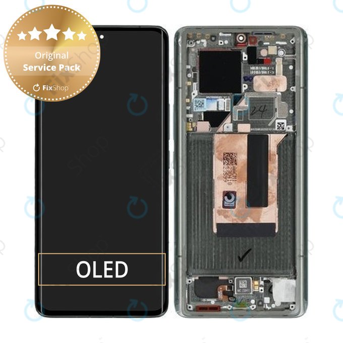 Wyświetlacz do Xiaomi 13 Ultra, Ekran dotykowy z ramką, 56000500M100, Zielony, Green, Genuine Service Pack