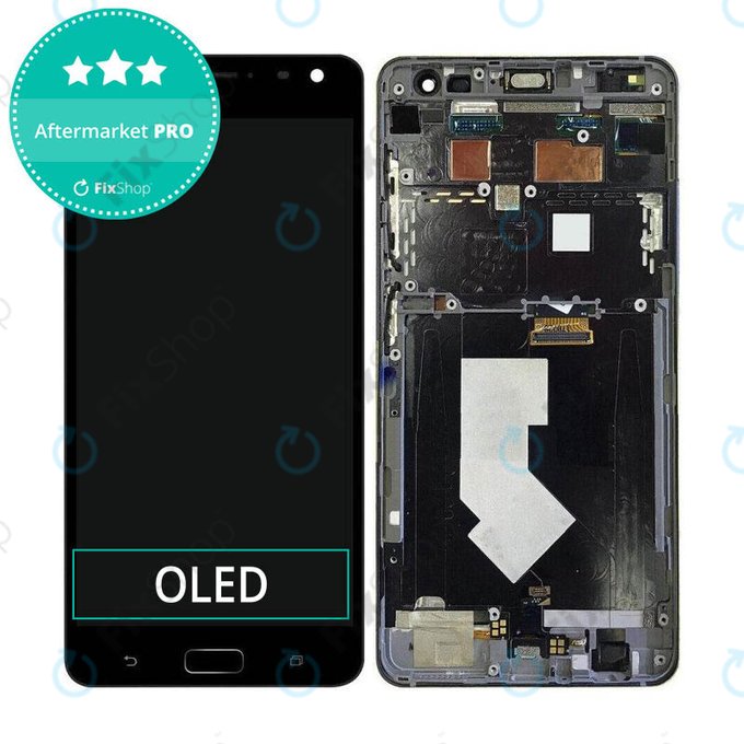 Wyświetlacz OLED do Asus Zenfone AR ZS571KL, Ekran dotykowy z ramką, Czarny, Black