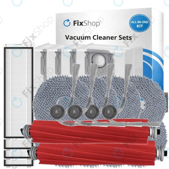 Zestaw części zamiennych do Roborock QV 35A, QR 798, QV35S (2x Główna szczotka, 4x Filtr, 4x Szczotka boczna, 8x Ściereczka mopująca, 4x Worek na kurz)