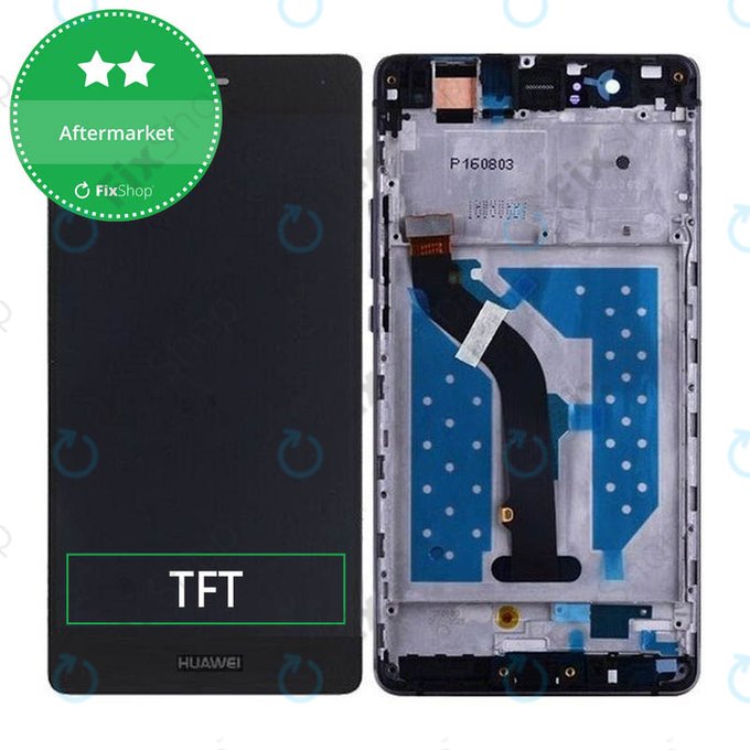 Wyświetlacz do Huawei P9 lite, Ekran dotykowy z ramką, Czarny, Black, TFT