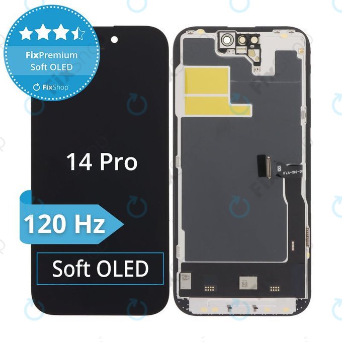 Wyświetlacz Soft OLED 120Hz dla iPhone 14 Pro, Ekran dotykowy z ramką, FixPremium