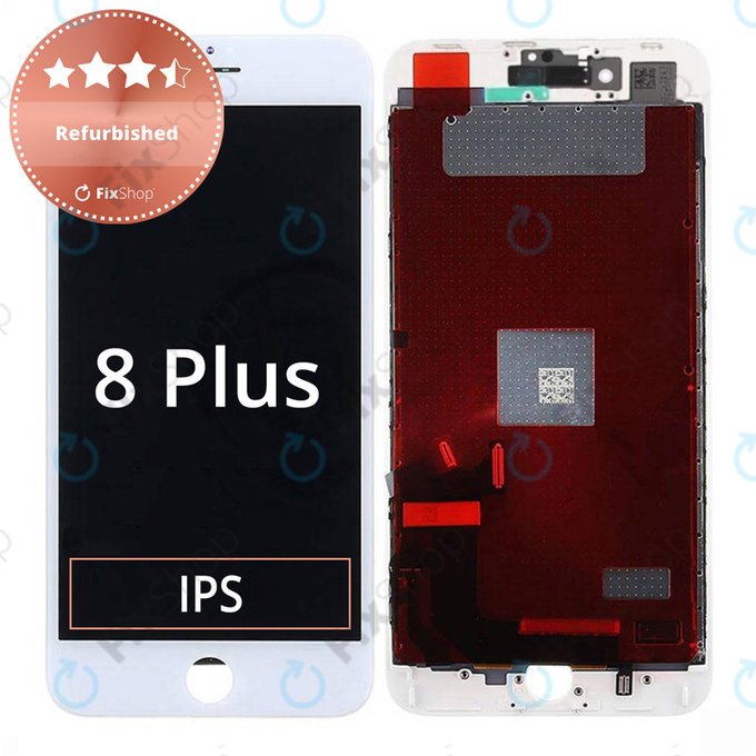 Wyświetlacz dla iPhone 8 Plus, White, Ekran dotykowy z ramką, Refurbished