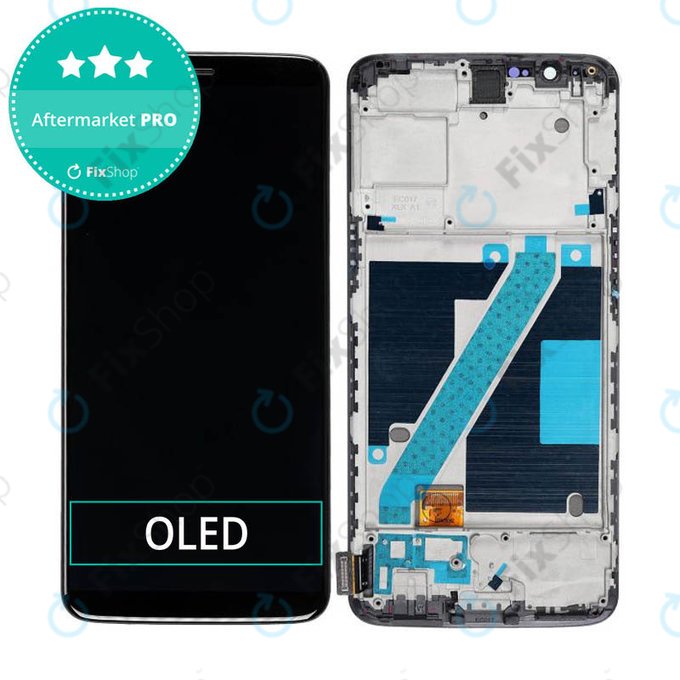 Wyświetlacz OLED do OnePlus 5T, Ekran dotykowy z ramką, Czarny, Black