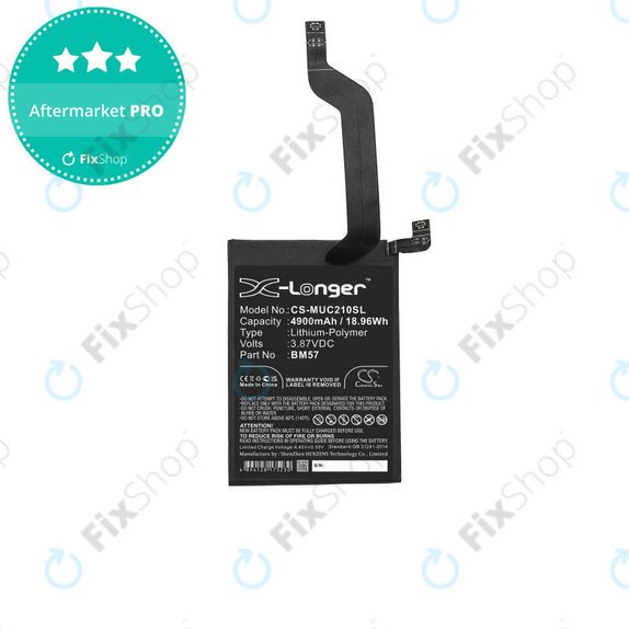 Bateria do Xiaomi Redmi Note 10 Pro M2101K6G, M2101K6R, BM57, 4900mAh, HQ