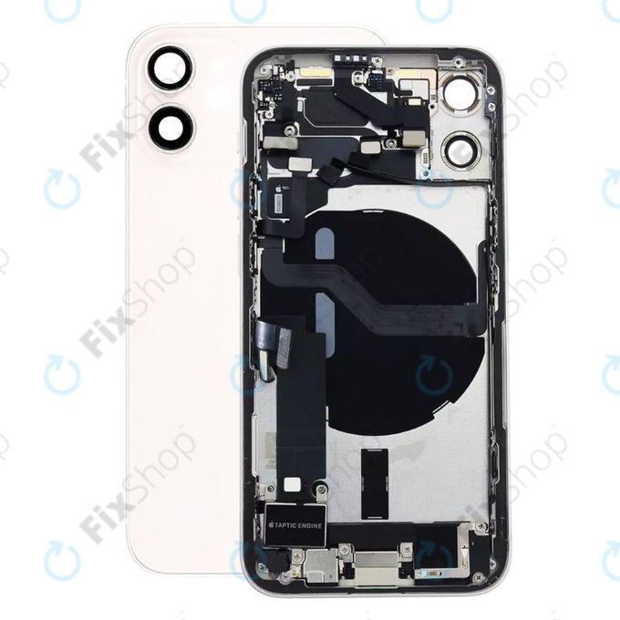 Tylna obudowa z malymi czesciami do iPhone 12 Mini, Biały, White