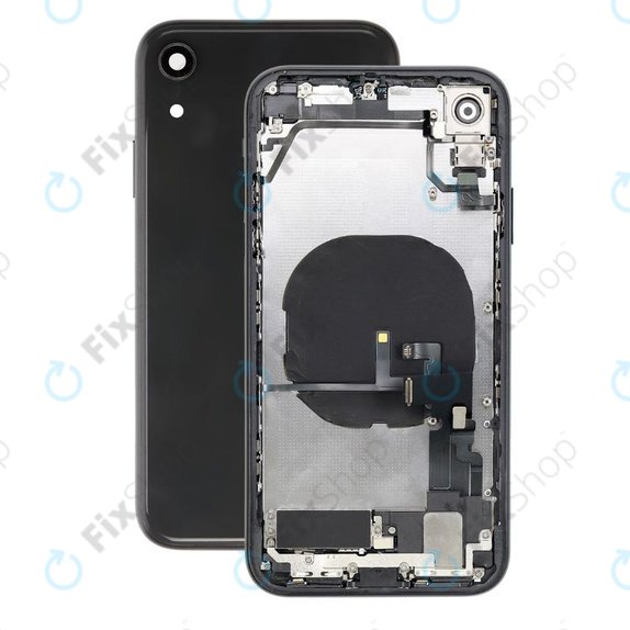 Tylna obudowa z malymi czesciami do iPhone XR, Czarny, Black