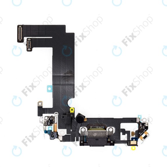 Złącze ładowania z taśmą flex do iPhone 12 Mini, Czarny, Black