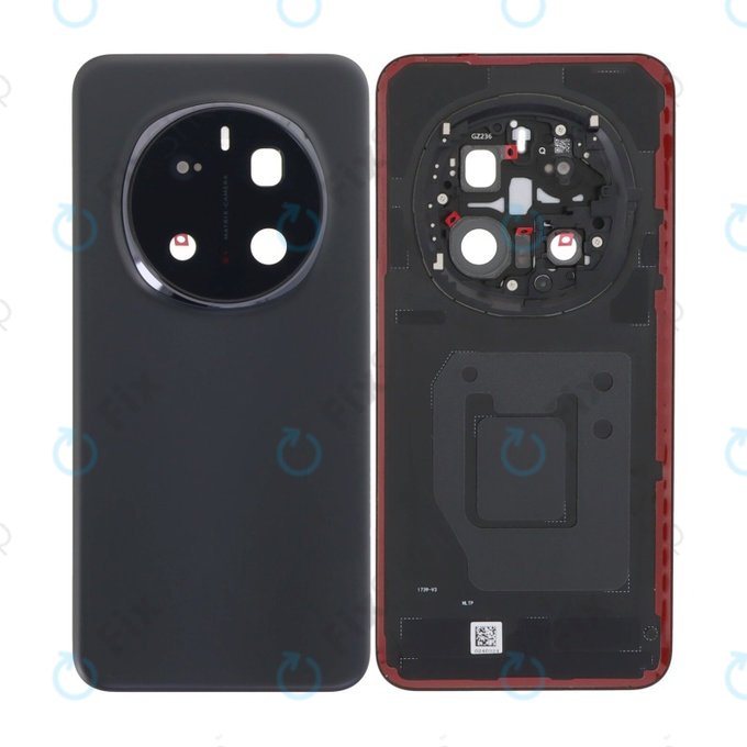 Tylna pokrywa baterii z kompletnym montażem do Honor Magic7 Pro, Czarny, Black