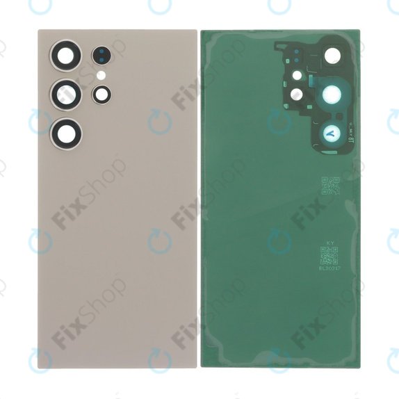 Tylna pokrywa baterii z kompletnym montażem do Samsung S24 Ultra S928B, Szary, Titanium Gray