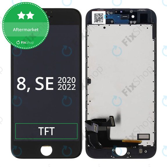 Wyświetlacz dla iPhone 8, SE (2020), SE (2022), Black, Ekran dotykowy z ramką