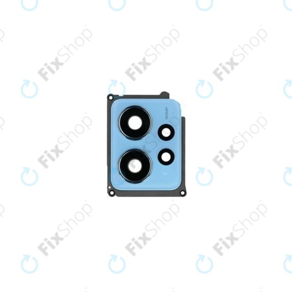 Szklo obiektywu tylnej kamery z ramka do Xiaomi Redmi Note 12 23021RAAEG, 23021RAA2Y, 56000400M700, Ice Blue, Genuine Service Pack