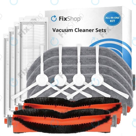 Zestaw części zamiennych do Xiaomi Robot Vacuum S10, S10 EU, S12 (2x Szczotki główne, 4x Filtry, 4x Szczotki boczne, 4x Ściereczki mopujące)