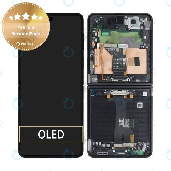 Wyświetlacz LCD + ekran dotykowy + ramka do Samsung Z Flip 7 F766B, Jetblack, GH82-37581C, Genuine Service Pack