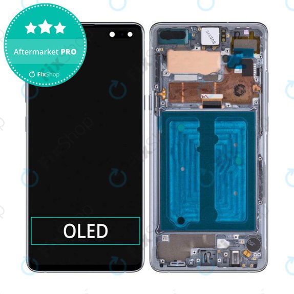 Wyświetlacz OLED do Samsung S10 5G G977B, Ekran dotykowy z ramką, Czarny, Black