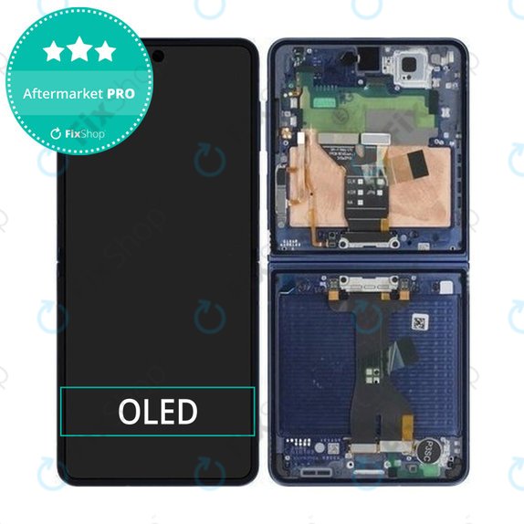 Wyświetlacz OLED dla Samsung Z Flip 7 F766B, Blue Shadow, Ekran dotykowy z ramką