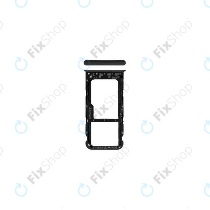 Tacka SIM/SD do Huawei P Smart FIG-L31, 51661HCM, 51661HCT, Czarny, Black, Genuine Service Pack