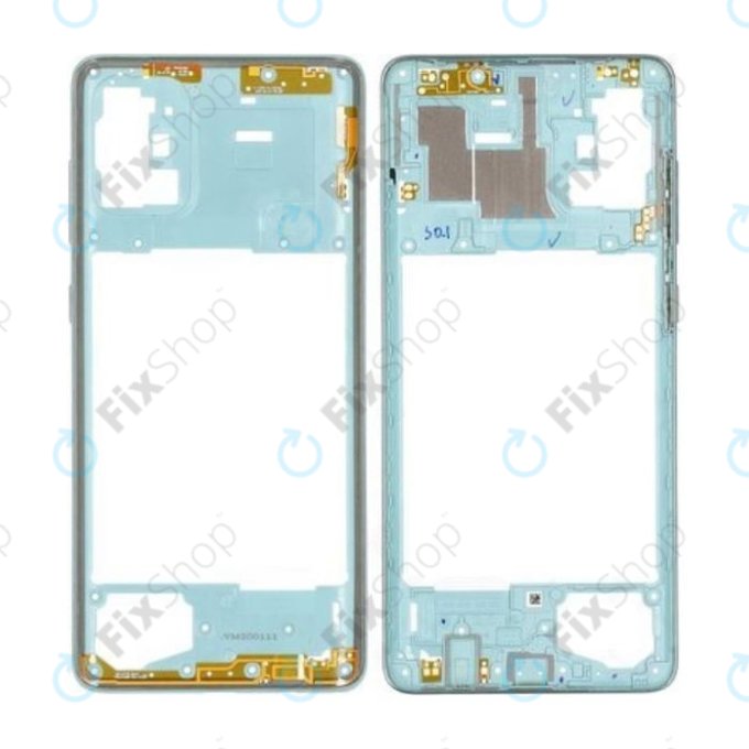 Ramka srodkowa do Samsung A71 A715F, GH98-44756C, Prism Crush Blue, Genuine Service Pack