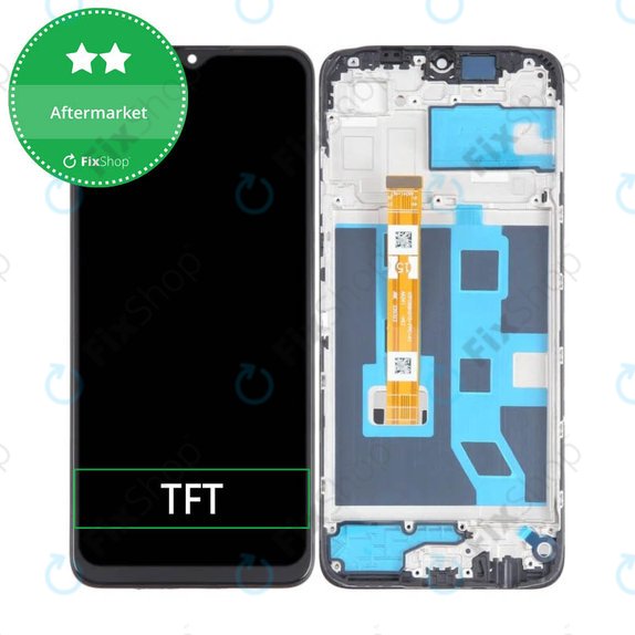 Wyświetlacz do Oppo A17, Ekran dotykowy z ramką, Midnight Black, TFT
