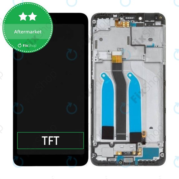 Wyświetlacz do Xiaomi Redmi 6, Redmi 6A, Ekran dotykowy z ramką, Czarny, Black, TFT