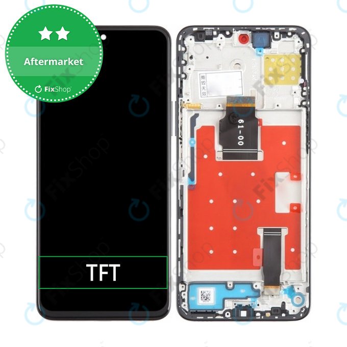 Wyświetlacz do Honor 90 Lite 5G, Ekran dotykowy z ramką, Czarny, Black, TFT