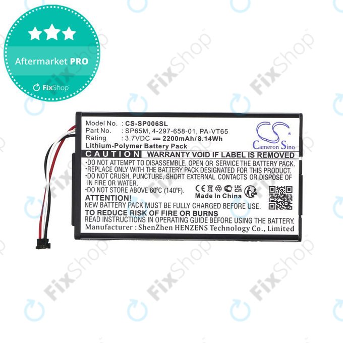 Bateria do Sony PS Vita, 2200mAh, Li-Pol, 3.7V, SP65M, HQ
