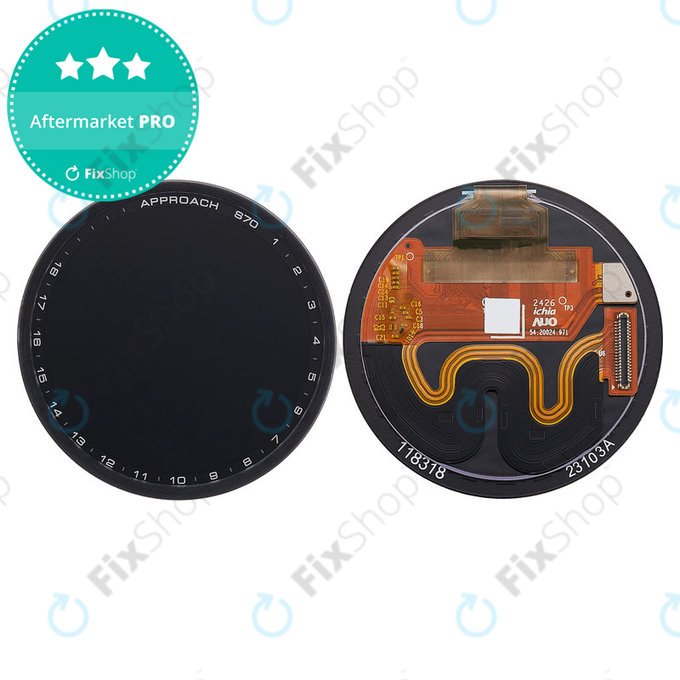 Wyświetlacz OLED + szybka dotykowa bez ramki (Black) do Garmin Approach S70 42mm