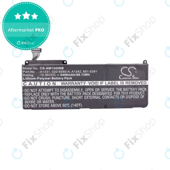 Bateria do MacBook 13" A1342 (Late 2009 - Mid 2010), 5400mAh, HQ