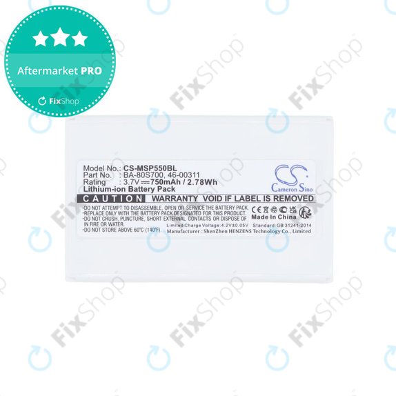 Bateria do Cipherlab 8300-L, Metrologic MK5502, 750mAh, Li-Ion, 3.7V, BA-80S700, HQ