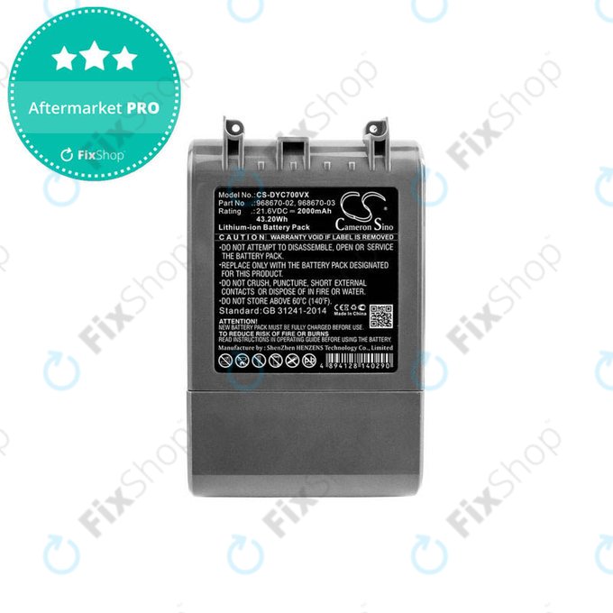 Bateria do Dyson V7, 968670-02, 968670-03, Li-Ion, 21,6V 2000mAh, HQ