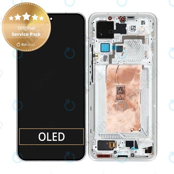 Wyświetlacz do Xiaomi 15 5G, Ekran dotykowy z ramką, Biały, White, 560062000O300, Genuine Service Pack