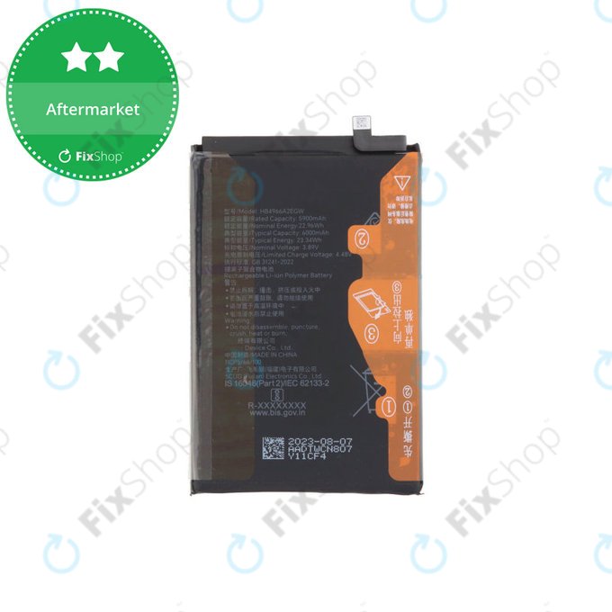 Bateria do Honor X7b, HB4966A2EGW, 6000mAh