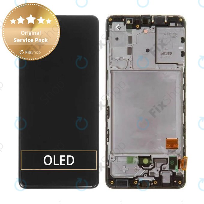 Wyświetlacz do Samsung A41 A415F, Ekran dotykowy z ramką, GH82-22860A, GH82-23019A, Prism Crush Black, Genuine Service Pack