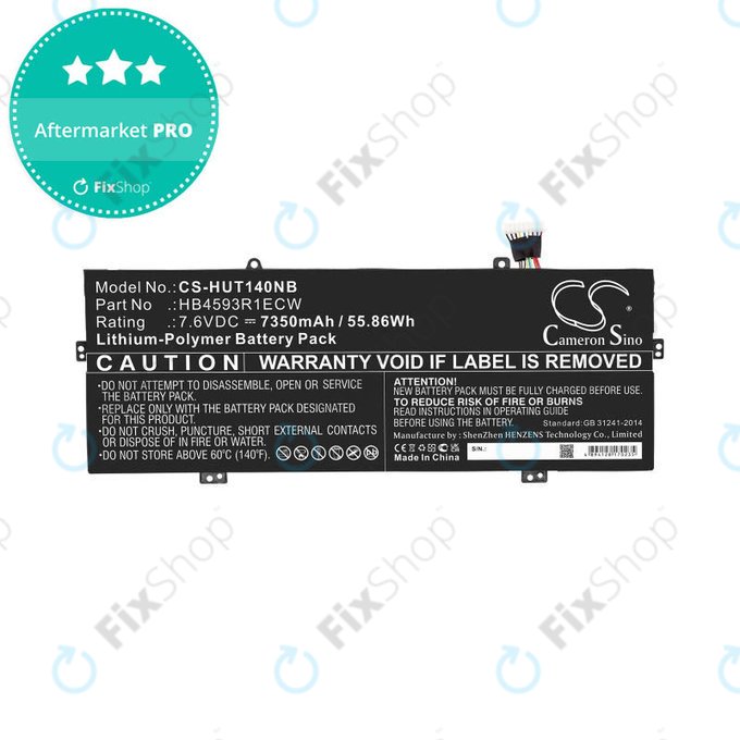 Bateria do Huawei MateBook X Pro, HB4593R1ECW, 7350mAh, HQ