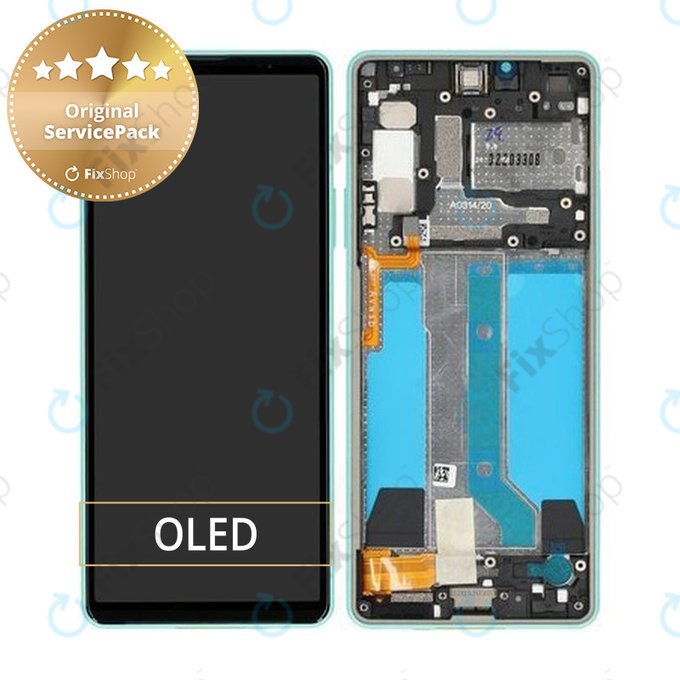 Wyświetlacz do Sony Xperia 10 IV XQCC54, Ekran dotykowy z ramką, A5047175A, Miętowy, Mint, Genuine Service Pack