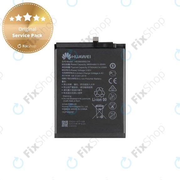 Bateria do Huawei Honor Play, Mate 20 Lite, Nova 3, P10 Plus, Nova 5T, View 10, HB386589ECW, 3750mAh, 24022732, 24022731, 24022209, Genuine Service Pack