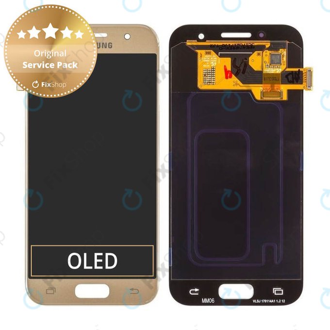 Wyświetlacz z ekranem dotykowym do Samsung A3 A320F (2017), GH97-19732B, GH97-19753B, Gold Sand, Genuine Service Pack
