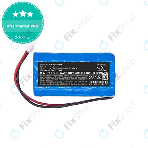 Bateria do Mamibot PreVac 650, Exvac 660, 171103, Li-Ion, 14,8V 2600mAh, HQ