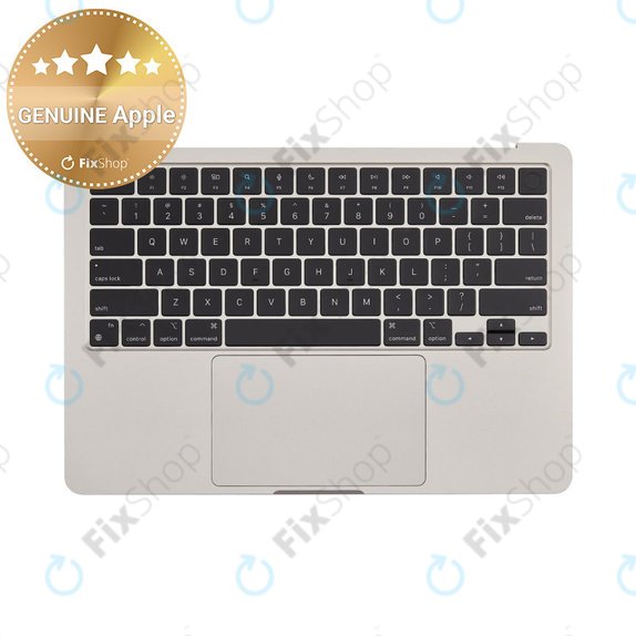 Górna rama klawiatury do MacBook Air 13", A3113 (2024), z klawiaturą US i baterią, Starlight, 661-40229, Genuine Apple
