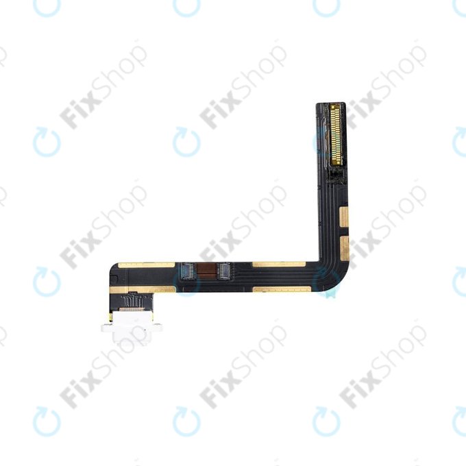 Złącze ładowania z taśmą flex do iPad, 7th Gen 2019, 8th Gen 2020, 9th Gen 2021, Bialy, White