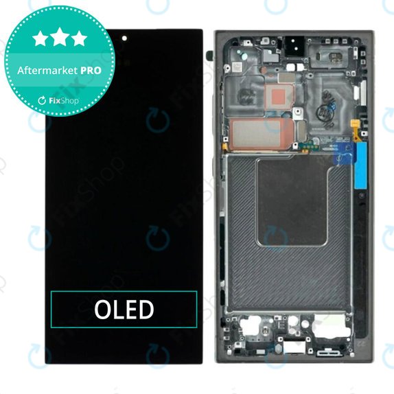 Wyświetlacz OLED do Samsung S24 Ultra S928B, Ekran dotykowy z ramką, Titanium Black