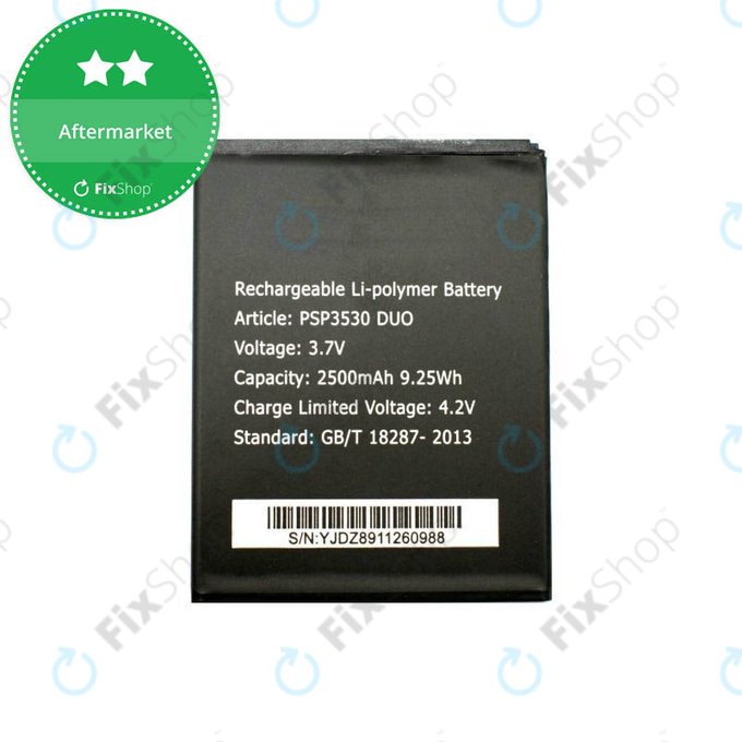Bateria do Prestigio Muze D3, PSP5530, PSP3530 DUO, 2500mAh