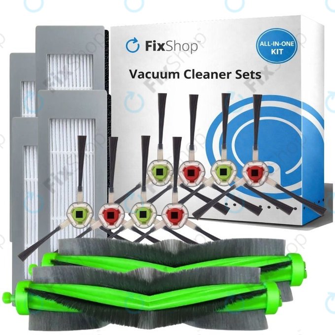 Zestaw części zamiennych do iRobot Roomba Combo 1138, Ecovacs Deebot Ozmo 930 (2x Szczotki główne, 4x Filtry, 4 pary szczotek bocznych)