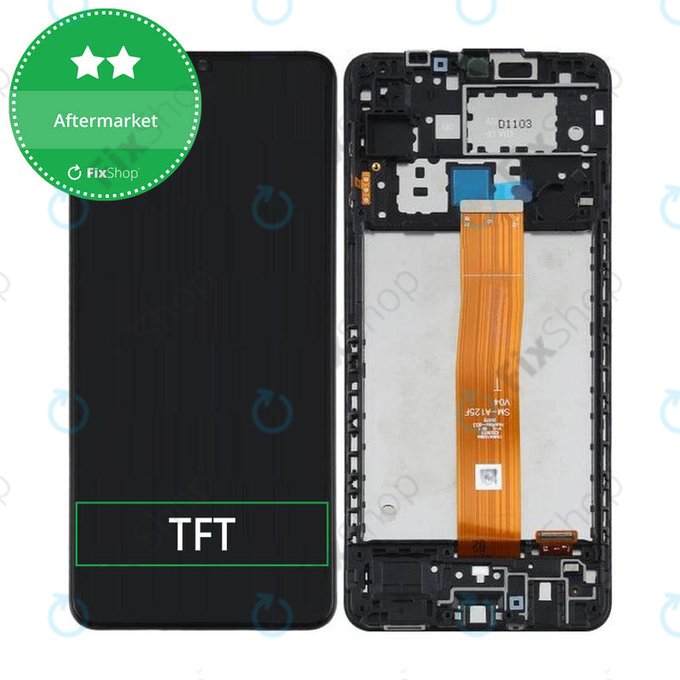 Wyświetlacz do Samsung A12 A125F, Ekran dotykowy z ramką, Czarny, Black, TFT