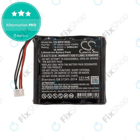 Bateria do Marshall Kilburn, 3400mAh, Li-Ion, 14.4V, TF18650-2200-1S4PA, HQ