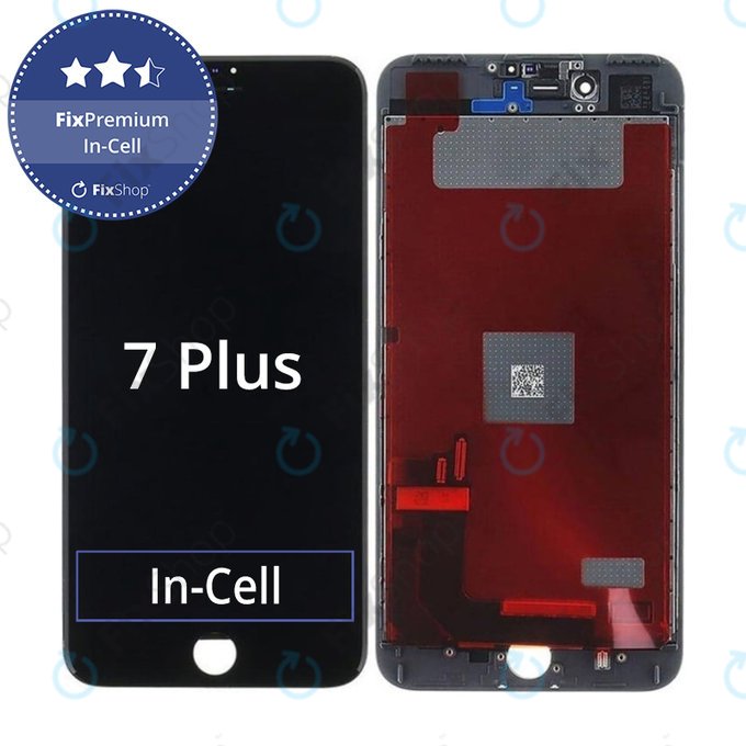 Wyświetlacz In-Cell dla iPhone 7 Plus, Black, Ekran dotykowy z ramką, FixPremium