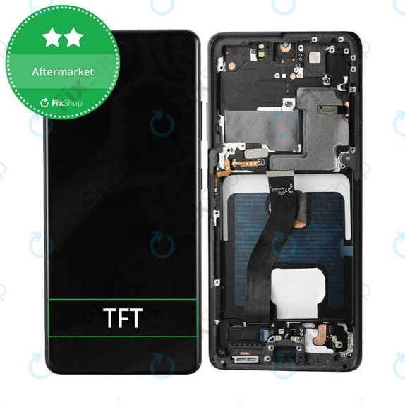 Wyświetlacz do Samsung S21 Ultra G998B, Ekran dotykowy z ramką, Phantom Black, TFT