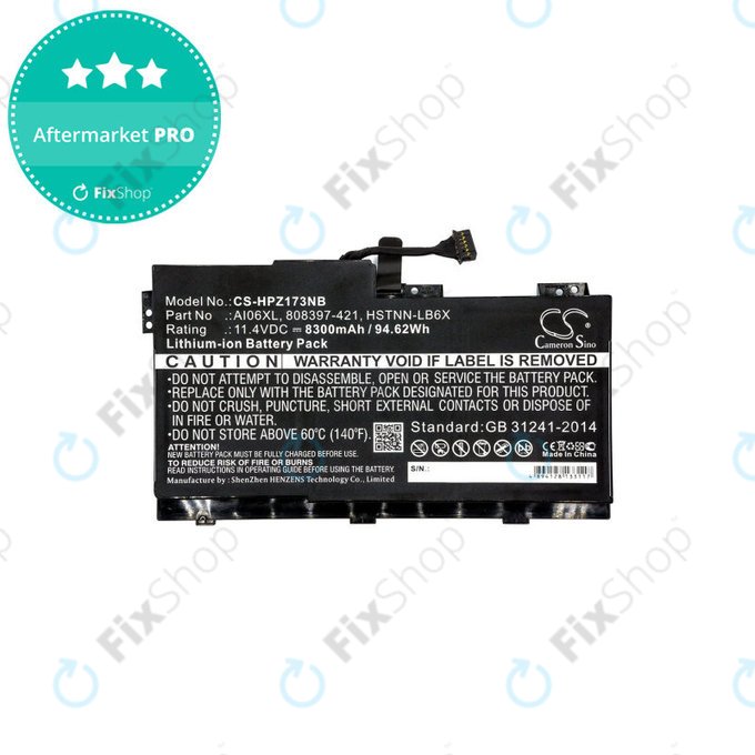 Bateria do HP Zbook 17 G3, 8300mAh, Li-Ion, 11.4V, AI06XL, HQ