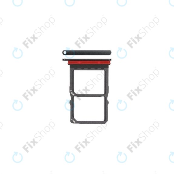 Tacka SIM z SD do Huawei P30, 51661LAL, 51661NQJ, Czarny, Black, Genuine Service Pack