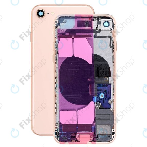 Tylna obudowa z malymi czesciami do iPhone 8, Złoty, Gold