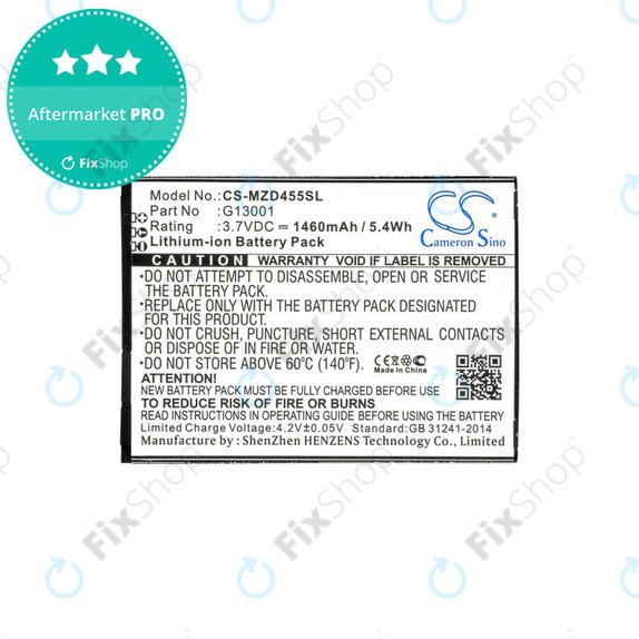 Bateria do Navon Mizu D455, 1460mAh, Li-Ion, 3.7V, G13001, HQ